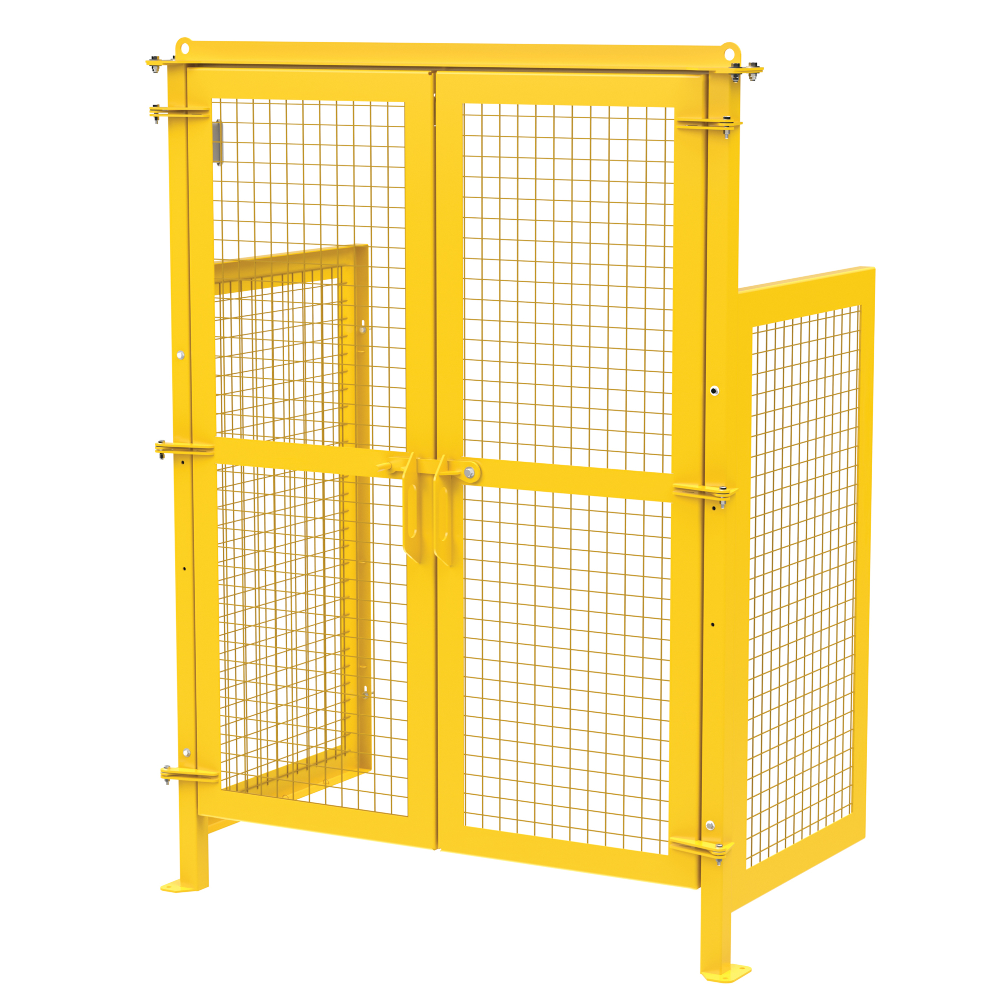 Vestil Steel Gate for Hydraulic Box Dumper - Manual Lever, 92.75in. Raised Height, Yellow, Model# HBD-GATE-60